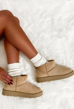 Cute Babe Sand Faux Fur Lining Cosy Boots