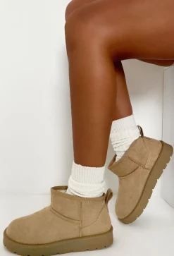 Cute Babe Sand Faux Fur Lining Cosy Boots