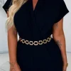 Dare To Go There Black Cross Front Playsuit