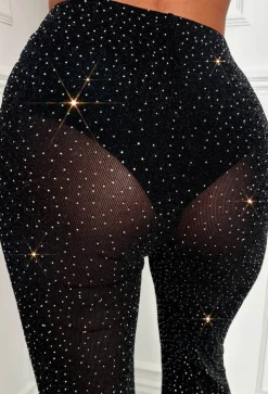 Devora Black Hot Fix Mesh Trousers