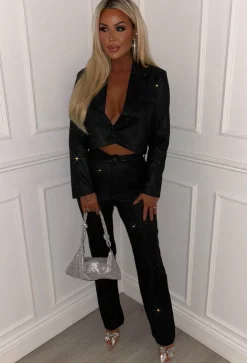 Divine Embrace Black Lurex Cropped Blazer