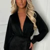 Divine Luxe Black Lurex Stretch Skort