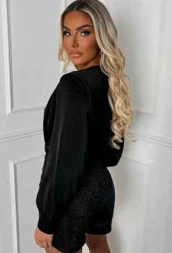 Divine Luxe Black Lurex Stretch Skort