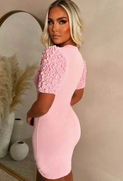 Doll House Pink Frilly Sleeve T Shirt Dress