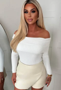 Don't Hold Back Nude Faux Leather Wrap Over Skort