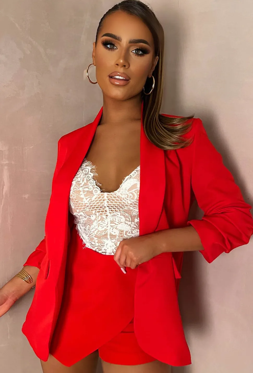Don't Hold Back Red Wrap Over Skort