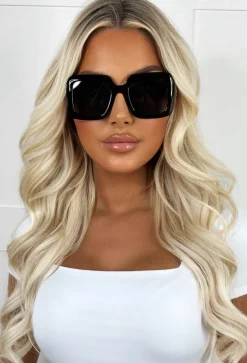 Expensive Love Black Square Sunglasses