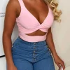 Favourite Feeling Baby Pink Cut Out Crop Top