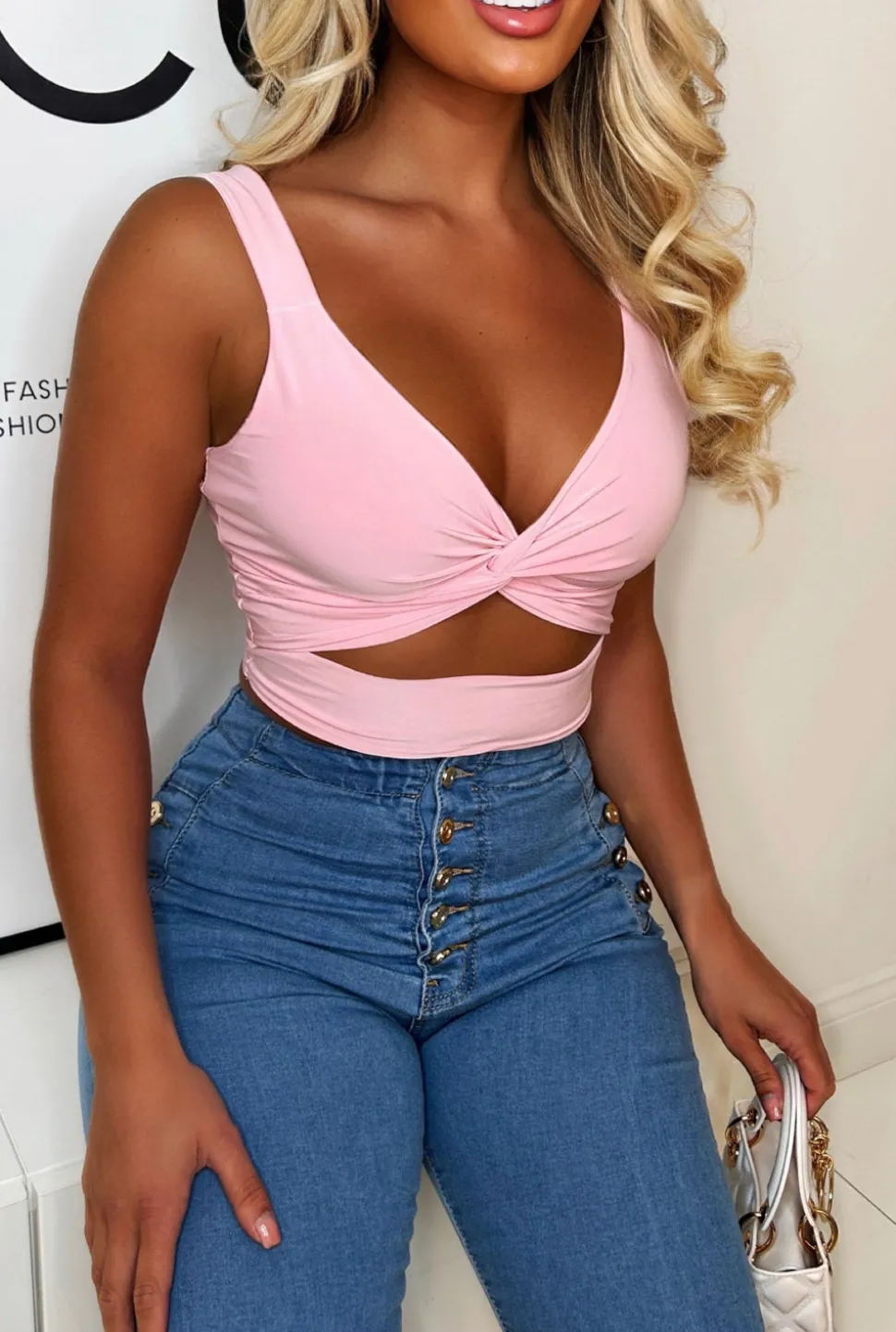Favourite Feeling Baby Pink Cut Out Crop Top