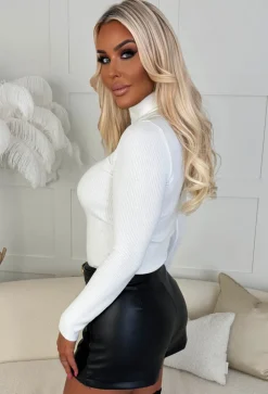 Feels Like Forever Cream Ultra Soft Rib Knit Roll Neck Jumper
