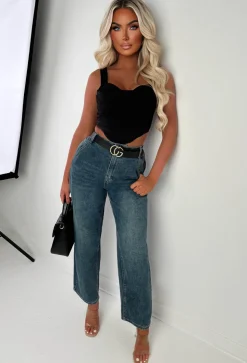 Flawless Mid Wash Stretch Denim Balloon Fit Jeans