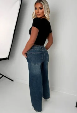 Flawless Mid Wash Stretch Denim Balloon Fit Jeans