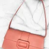 Flirty Babe Coral Top Handle Buckle Detail Bag