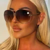 Fly Me Out Brown Aviator Sunglasses