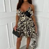 Frenchie Multi Lace Frill Leopard Cami Dress