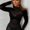 Get Your Fix Black Hotfix Playsuit