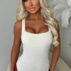 Girl Crush Cream Square Neck Sleeveless Bodysuit