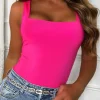 Girl Crush Pink Square Neck Sleeveless Bodysuit