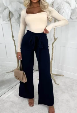 Girl Like Me Beige Square Neck Long Sleeve Bodysuit