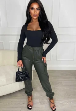 Girl Like Me Black Square Neck Long Sleeve Bodysuit
