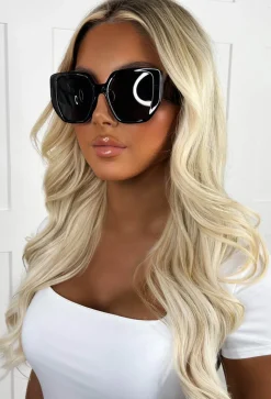 Glam Baddie Black Sunglasses