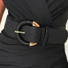 Glamorous Life Black Gold Buckle Elasticated Belt