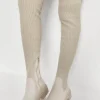 Glimpse Of Us Cream Rib Knit Chunky Flat Thigh High Boots