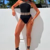 Gold Seeker Black Sequin Detail Halterneck Swimsuit