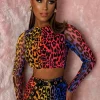 Gotta Be You Multi Leopard Print Mini Skirt Co-Ord