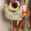 Grecian Glam Multi Embellished Straw Bag