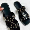 Hot & Trending Black Gold Stud Embellished Sandals