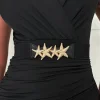 Hot Tropic Black Starfish Detail Elasticated Belt