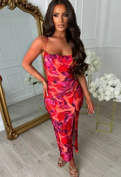 Hotter Than Ever Pink Abstract Flower Dress