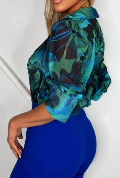 I See Fire Cobalt High Waisted Wide Leg Trousers