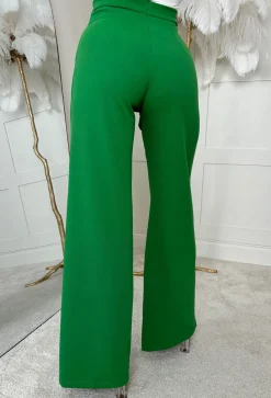 I See Fire Green High Waisted Wide Leg Trousers