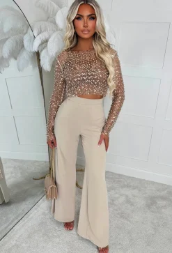 I See Fire Stone High Waisted Wide Leg Trousers