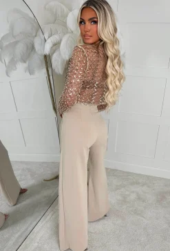 I See Fire Stone High Waisted Wide Leg Trousers