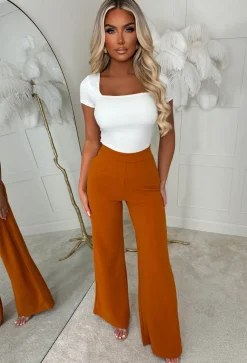 I See Fire Terracotta High Waisted Wide Leg Trousers