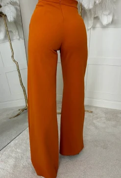 I See Fire Terracotta High Waisted Wide Leg Trousers