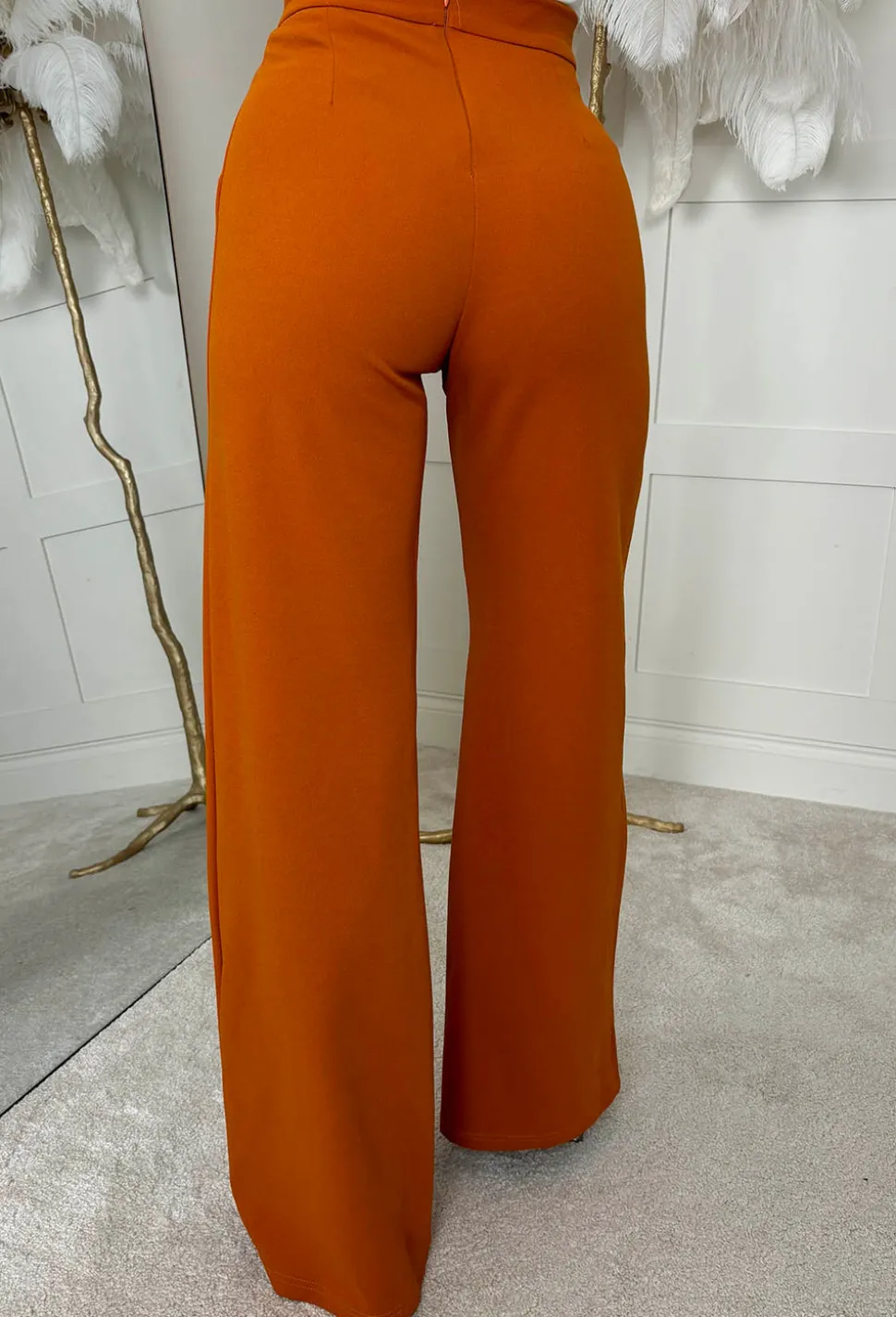 I See Fire Terracotta High Waisted Wide Leg Trousers