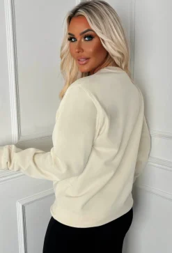 In My Era Cream Embroidered Paris Sweatshirt