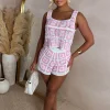 Island Glow Pink Flower Crochet Elasticated Shorts