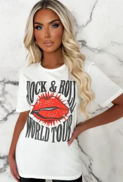 Jagger White Rock N Roll Graphic T-Shirt