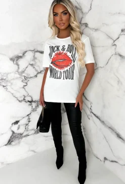 Jagger White Rock N Roll Graphic T-Shirt