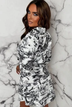 Jungle Romance Black Jungle Print Shirt Dress