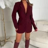Kalani Burgundy Blazer Playsuit