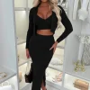Kendra Black 3 Piece Knitted Set