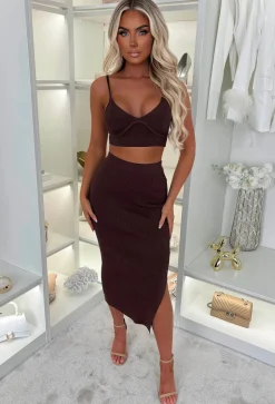 Kendra Brown 3 Piece Knitted Set