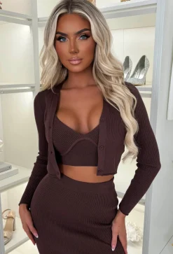 Kendra Brown 3 Piece Knitted Set