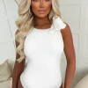 Kiss & Tell White Bow Stretch Bodysuit